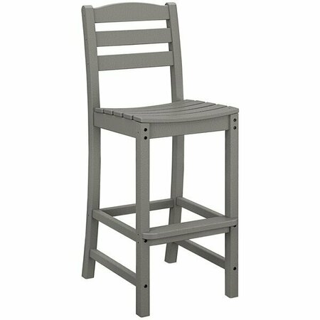 POLYWOOD La Case Cafe Slate Grey Bar Side Chair 633TD102GY